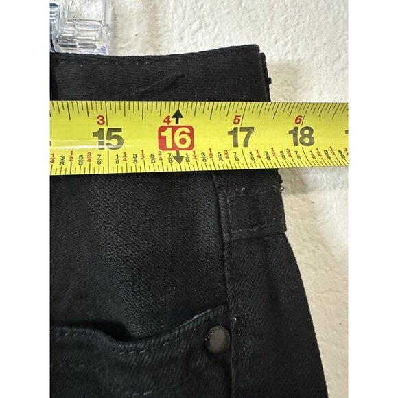 BEBE Women’s Bedazzled Logo Mid Rise Slim Fit Black Jeans Size 31 - Picture 7 of 9